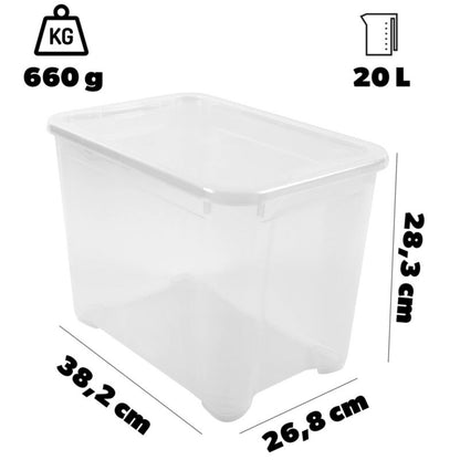 Curver T Box 20L opbevaringsboks med låg, transparent