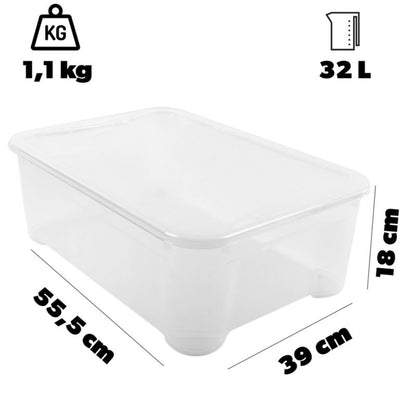 Opbevaringsboks med låg 32L Curver T Box, transparent