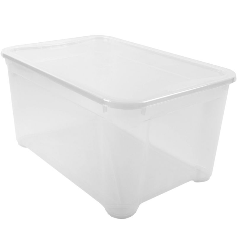 Curver T Box opbevaringsboks med låg 47L, transparent, 1 stk.