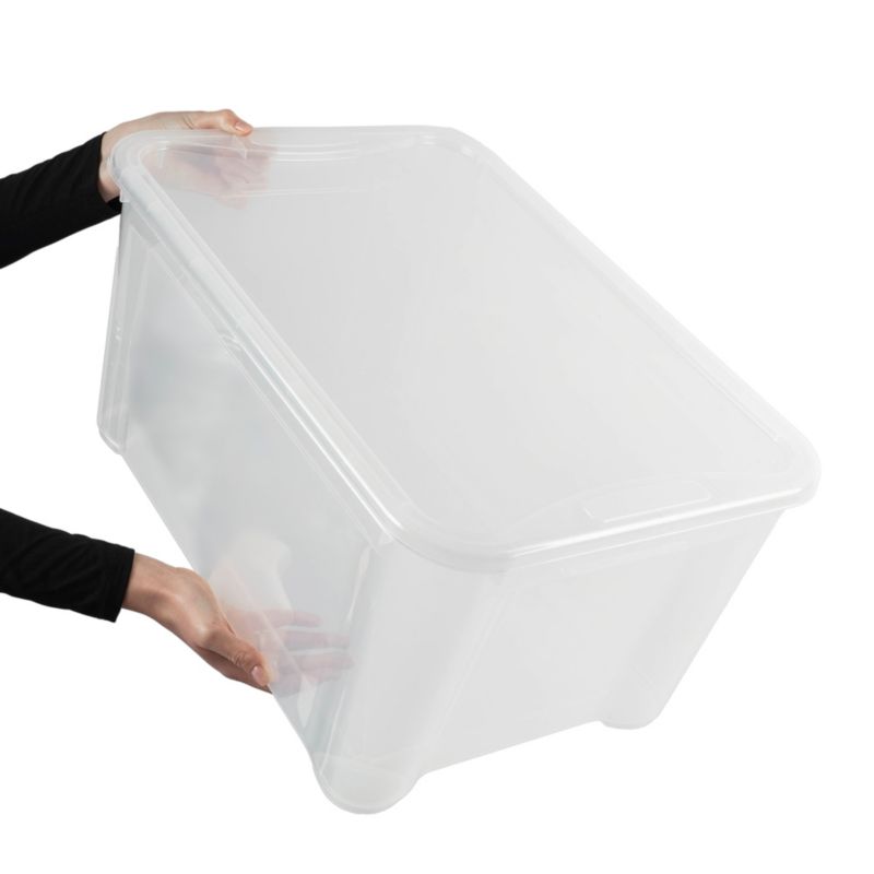 Curver T Box opbevaringsboks med låg 47L, transparent, 1 stk.