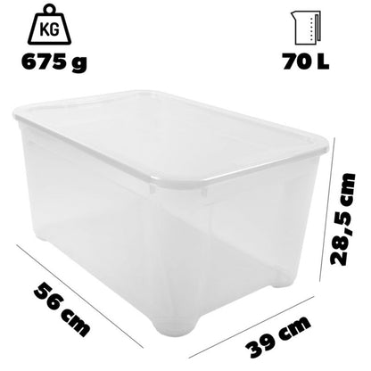 Curver T Box opbevaringsboks med låg 70L, transparent