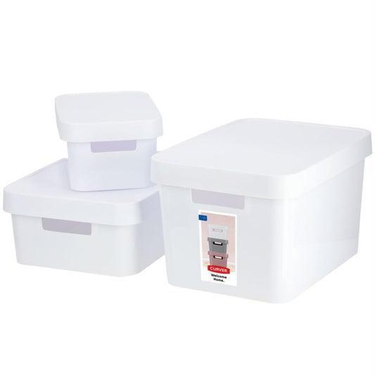 Curver Infinity opbevaringsbokse 4,5+11+17L hvide glatte