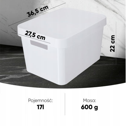 Curver Infinity opbevaringsbokse 4,5+11+17L hvide glatte