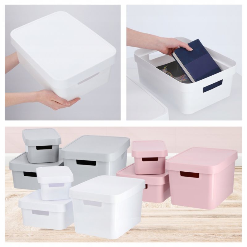 Curver Infinity opbevaringsbokse 4,5+11+17L hvide glatte