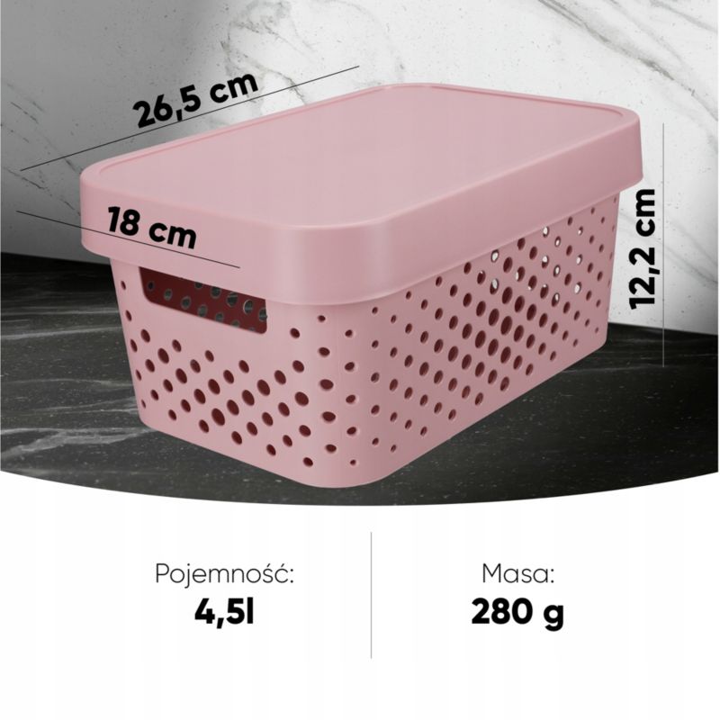 Curver Infinity opbevaringsbokse 4,5 + 11 + 17L, lyserød