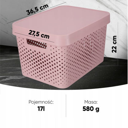 Curver Infinity opbevaringsbokse 4,5 + 11 + 17L, lyserød