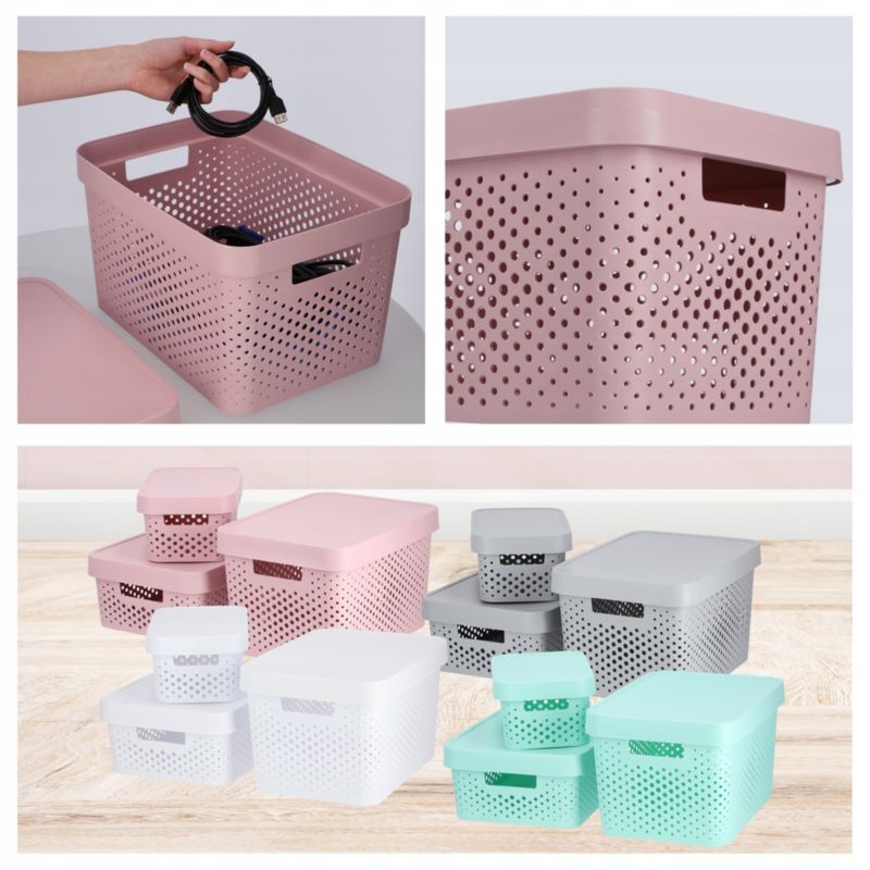 Curver Infinity opbevaringsbokse 4,5 + 11 + 17L, lyserød