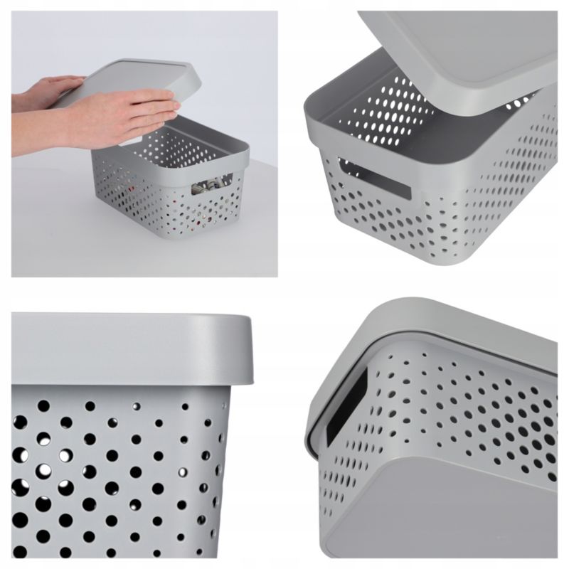 Curver Infinity opbevaringsbokse 4,5+11+17L grå med låg