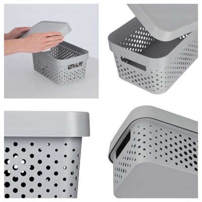 Curver Infinity opbevaringsbokse 4,5+11+17L grå med låg