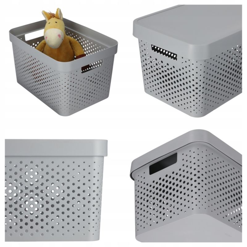 Curver Infinity opbevaringsbokse 4,5+11+17L grå med låg