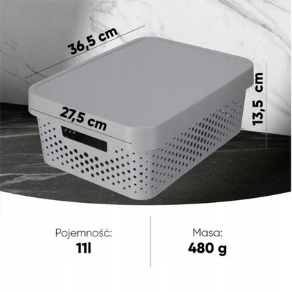 Curver Infinity opbevaringsbokse 4,5+11+17L grå med låg