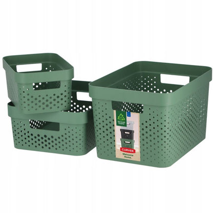 Curver Infinity opbevaringsbokse 4,5 + 11 + 17L, grønne
