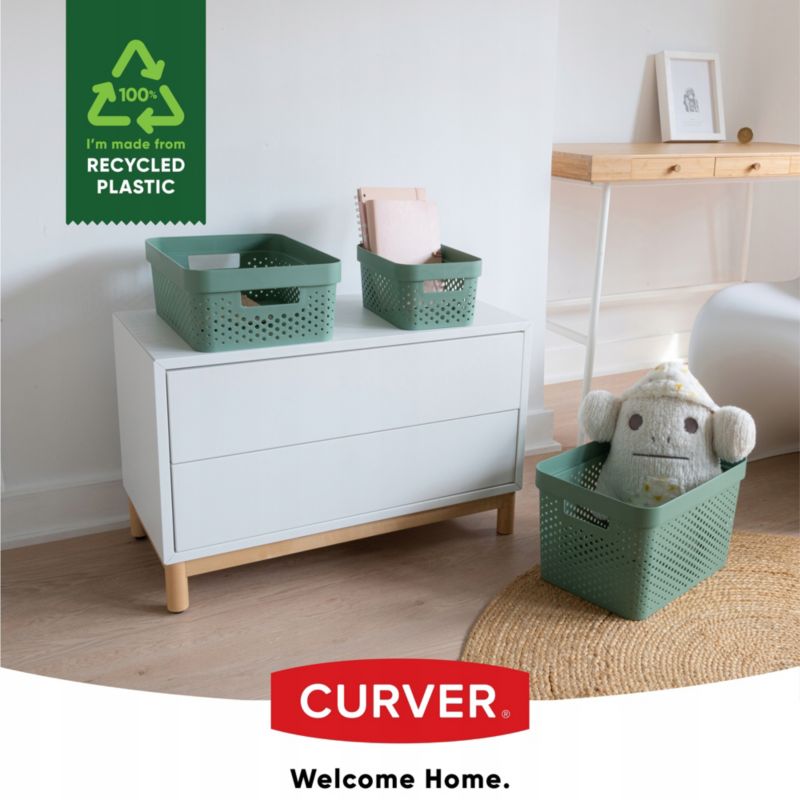 Curver Infinity opbevaringsbokse 4,5 + 11 + 17L, grønne