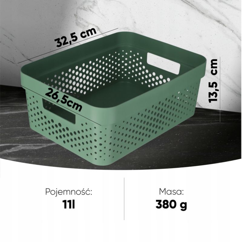 Curver Infinity opbevaringsbokse 4,5 + 11 + 17L, grønne