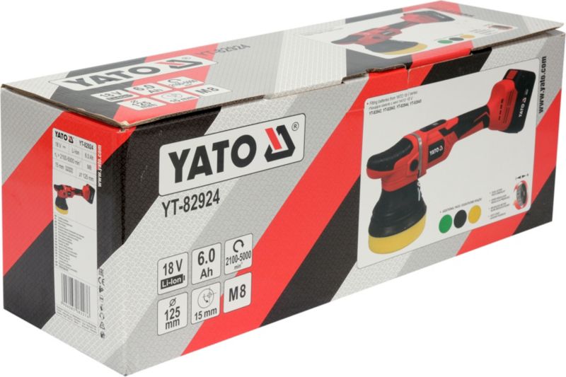 Yato orbitalpolermaskine 125 mm 18 V sæt