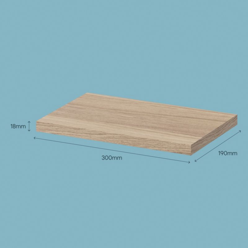 GoodHome Rigga hylde i egetræ 1,8 x 19 x 30 cm