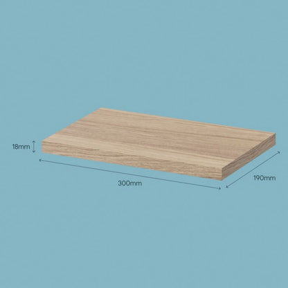 GoodHome Rigga hylde i egetræ 1,8 x 19 x 30 cm