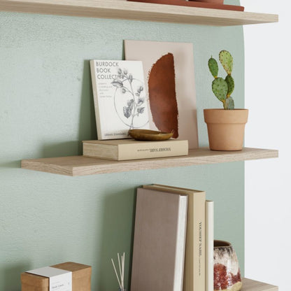 GoodHome Rigga hylde 1,8 x 19 x 60 cm i egetræ