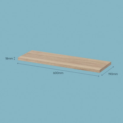 GoodHome Rigga hylde 1,8 x 19 x 60 cm i egetræ
