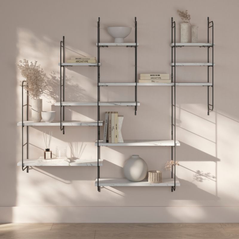 GoodHome Rigga marmor hylde 1,8 x 19 x 60 cm
