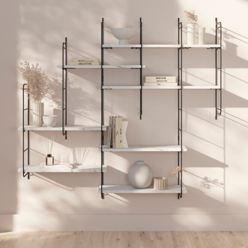 GoodHome Rigga marmor hylde 1,8 x 19 x 60 cm