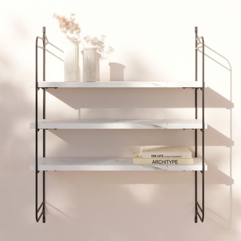 GoodHome Rigga marmor hylde 1,8 x 19 x 60 cm