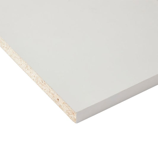 Hvid laminat hylde 200 x 20 x 1,6 cm