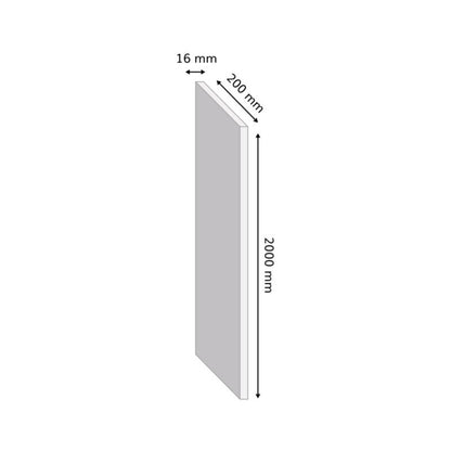 Hvid laminat hylde 200 x 20 x 1,6 cm
