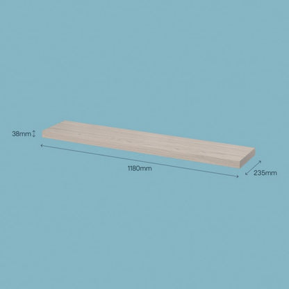 GoodHome Cusko hvidolieret egetræ hylde 3,8 x 23,5 x 118 cm