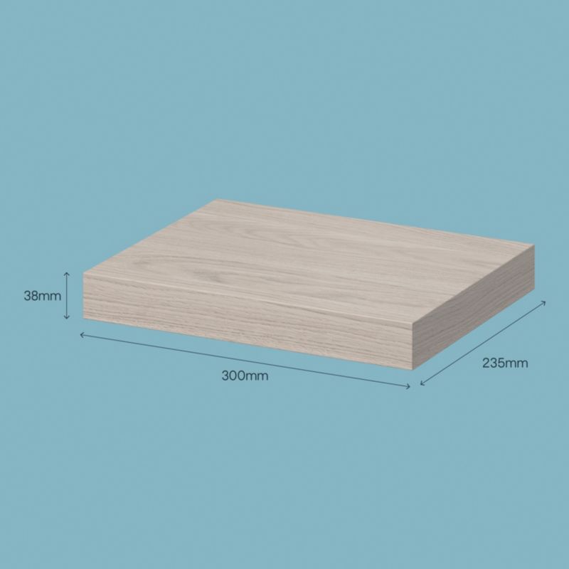 GoodHome Cusko hvidolieret egetræ hylde 3,8 x 23,5 x 30 cm