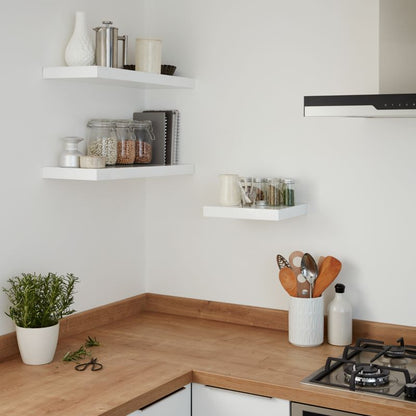Cusko flydende hylde 30 x 235 x 300 mm i hvid højglans