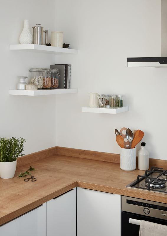 Cusko flydende hylde 30 x 235 x 300 mm i hvid højglans