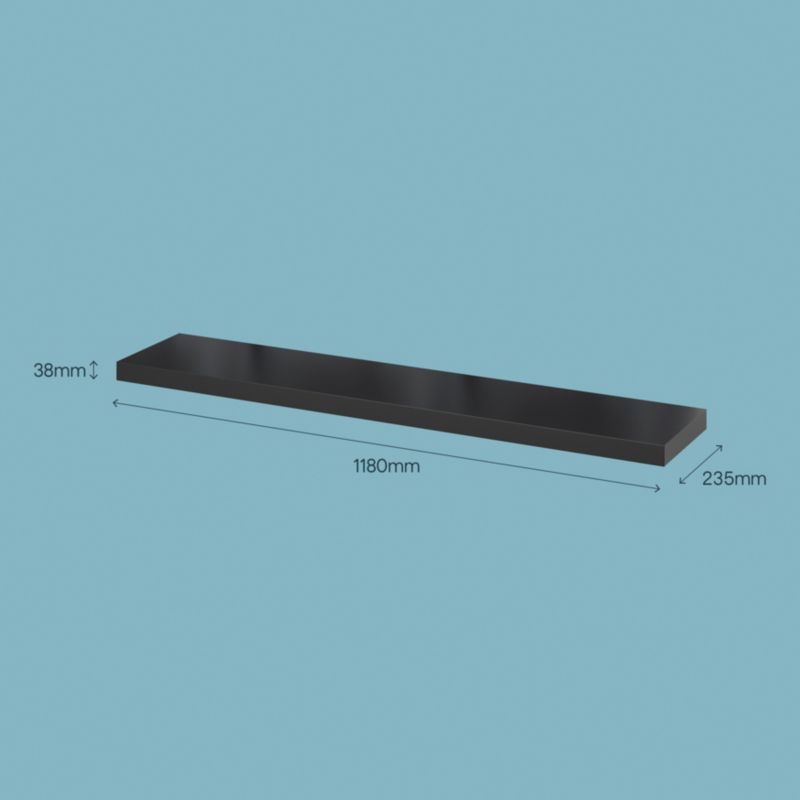 Dekorativ hylde Form Cusko 38 x 235 x 1180 mm mat-sort