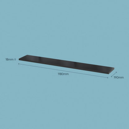 Dekorativ hylde Form Rigga 18 x 190 x 1180 mm mat-sort