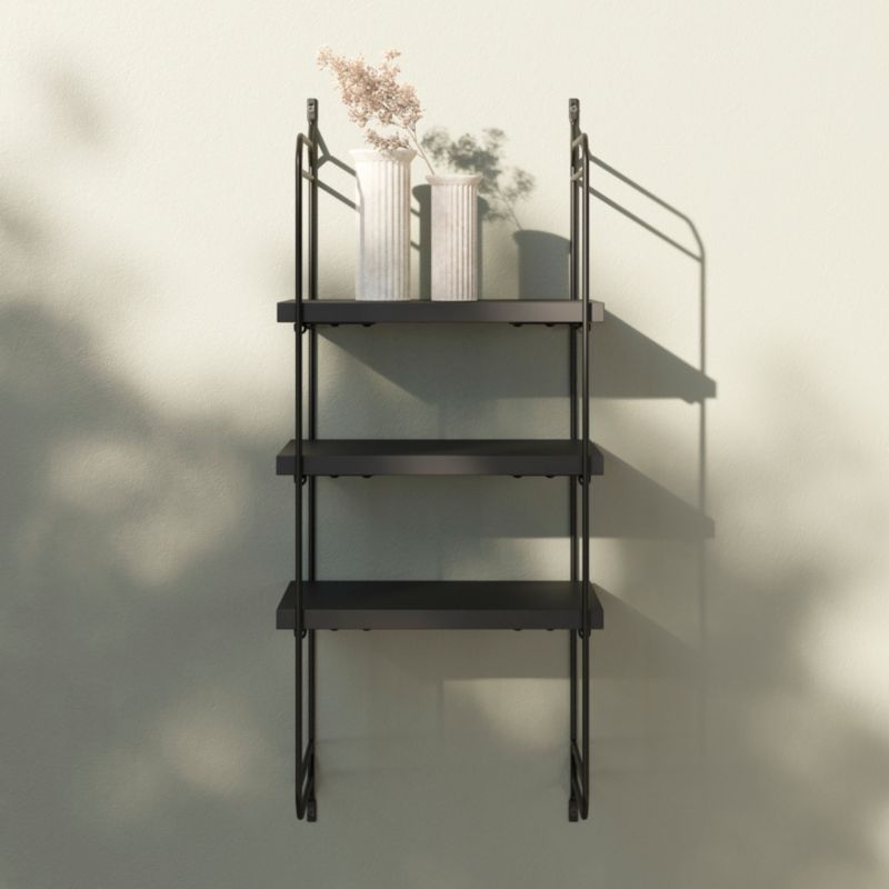 Dekorativ hylde Form Rigga 18 x 190 x 300 mm mat-sort