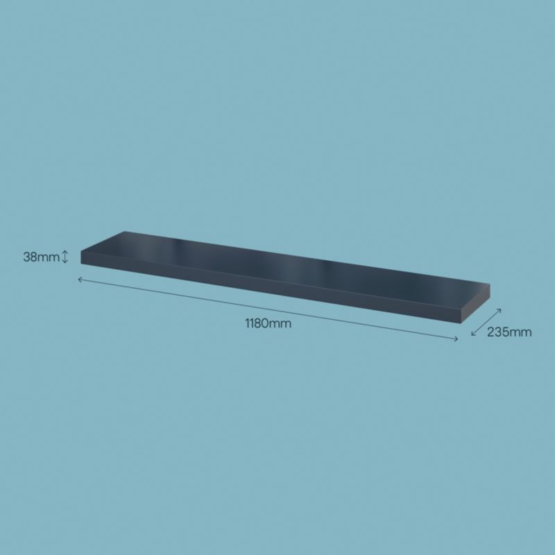 Dekorativ hylde GoodHome Cusko 38 x 235 x 1180 mm i marineblå