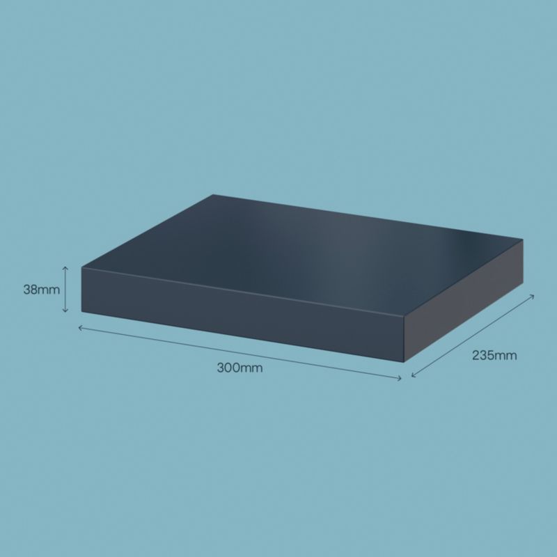 GoodHome Cusko dekorativ hylde 38 x 235 x 300 mm i marineblå