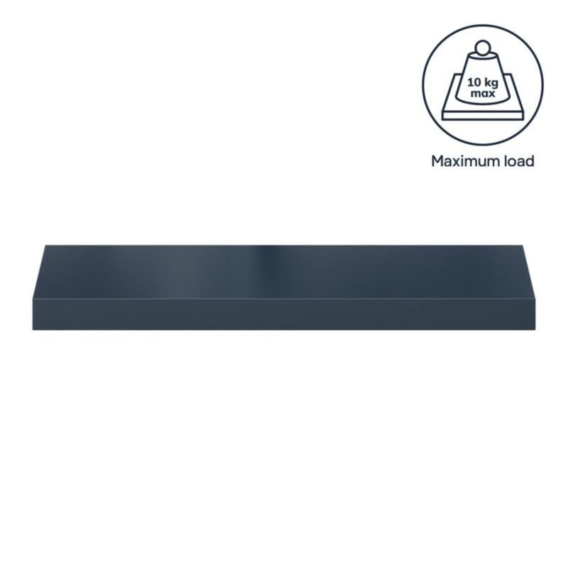 Dekorativ hylde GoodHome Cusko 38 x 235 x 600 mm i marineblå