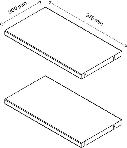 Hylde til korpus 20 x 37,5 cm GoodHome Atomia egetræ 2 stk.