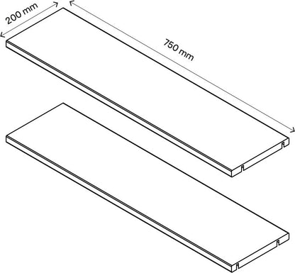 Hylde til korpus 20 x 75 cm GoodHome Atomia egetræ 2 stk.