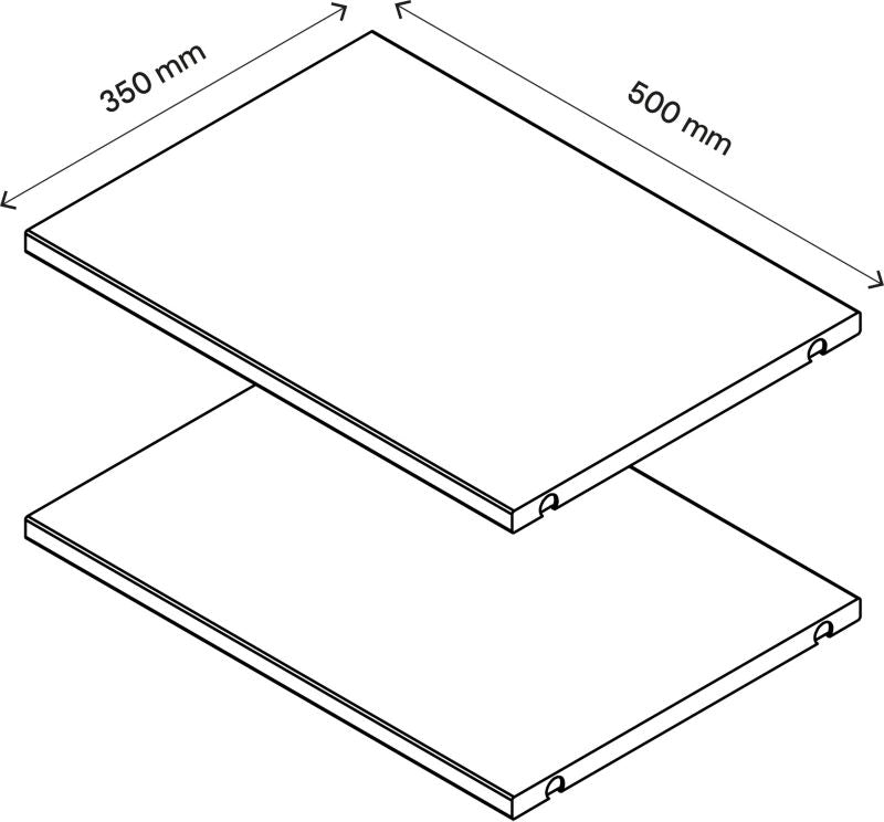 Hylde til korpus 35 x 50 cm GoodHome Atomia grå eg 2 stk.
