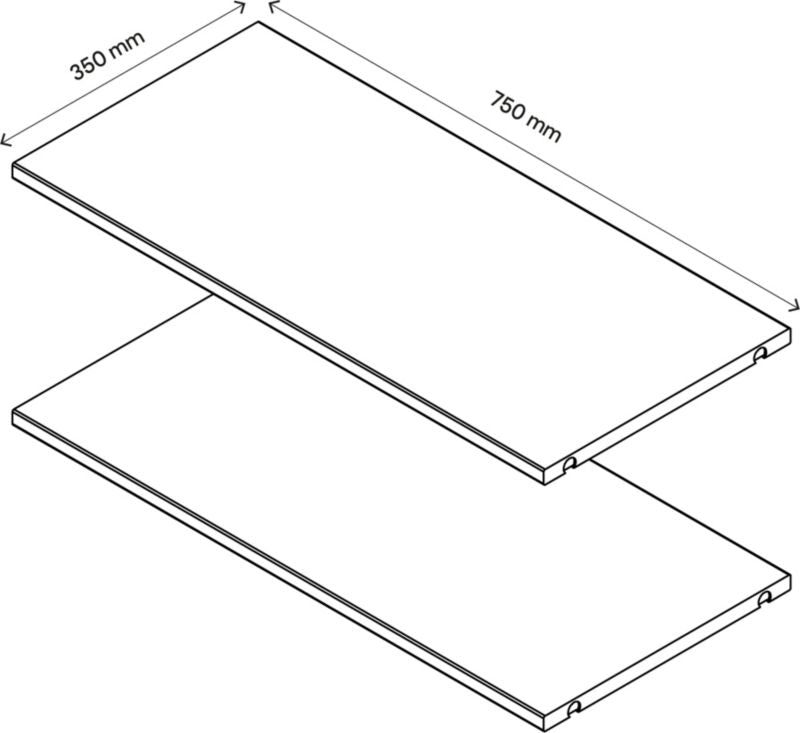 Hylde til korpus 35 x 75 cm GoodHome Atomia egetræ 2 stk.