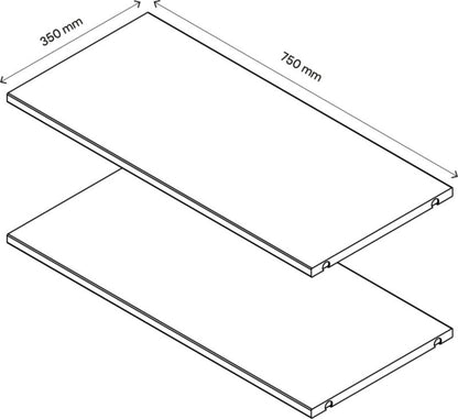 Hylde til korpus 35 x 75 cm GoodHome Atomia egetræ 2 stk.