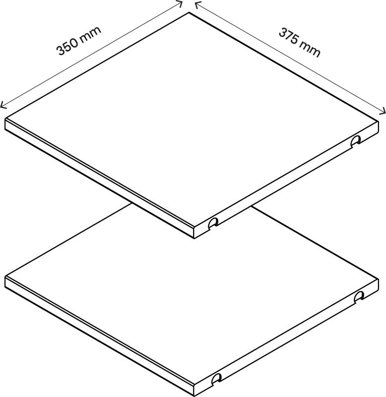 Hylde til korpus 37,5 x 35 cm GoodHome Atomia grå eg 2 stk.