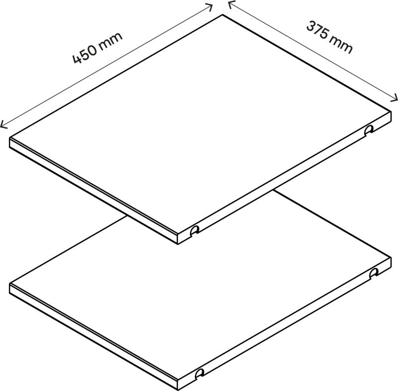 Hylde til korpus 45 x 37,5 cm GoodHome Atomia egetræ 2 stk.