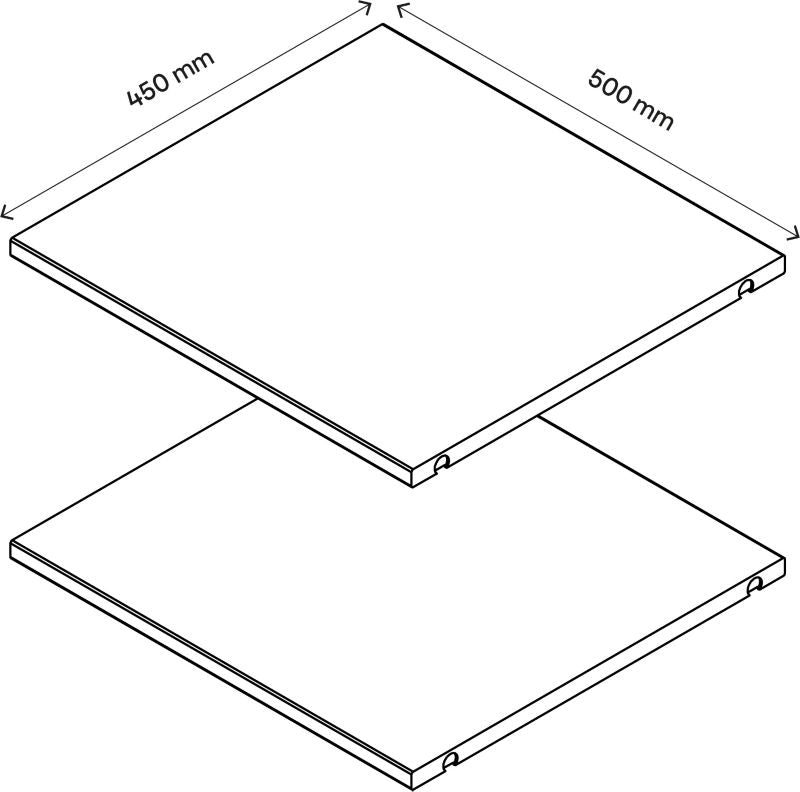 Hylde til korpus 45 x 50 cm GoodHome Atomia eg 2 stk.