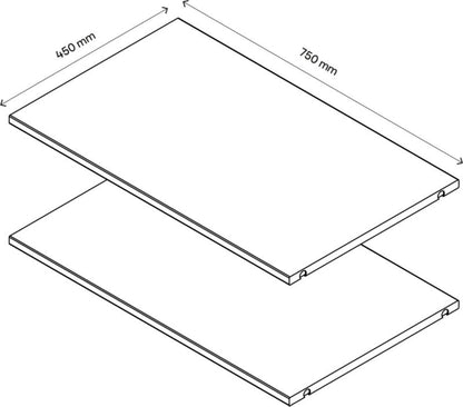 Hylde til korpus 45 x 75 cm GoodHome Atomia hvid 2 stk.