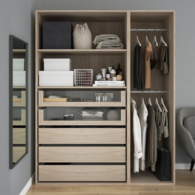 GoodHome Atomia hylde til korpus 58 x 100 cm i egetræ, 2 stk.