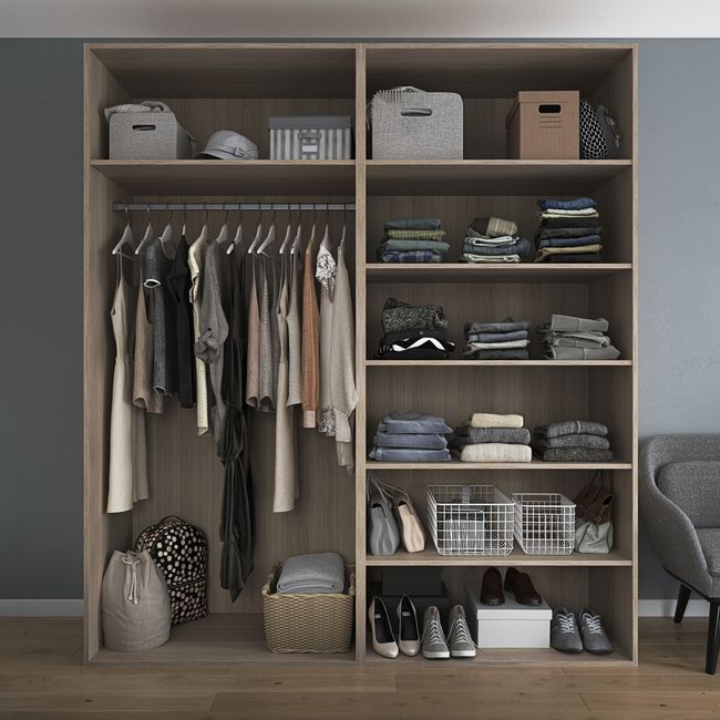 GoodHome Atomia hylde til korpus 58 x 100 cm i egetræ, 2 stk.