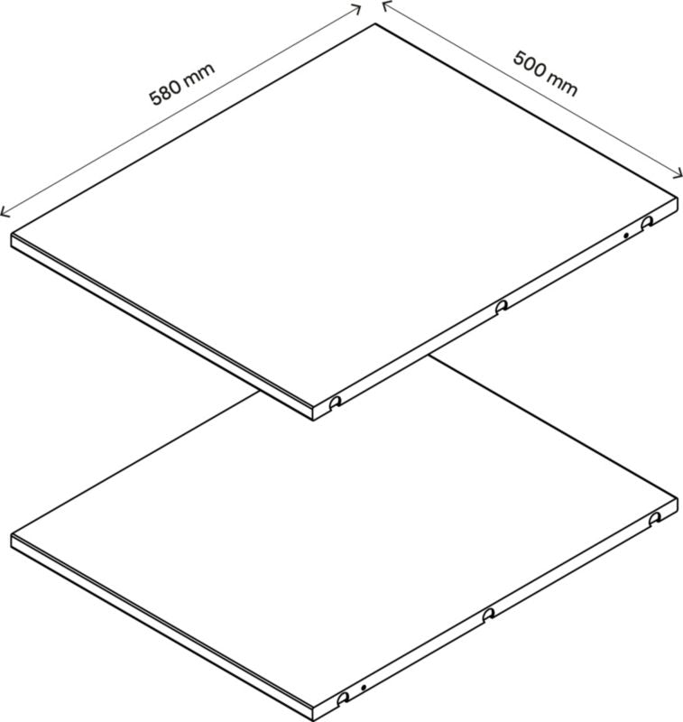 Hylde til korpus 58 x 50 cm GoodHome Atomia egetræ 2 stk.